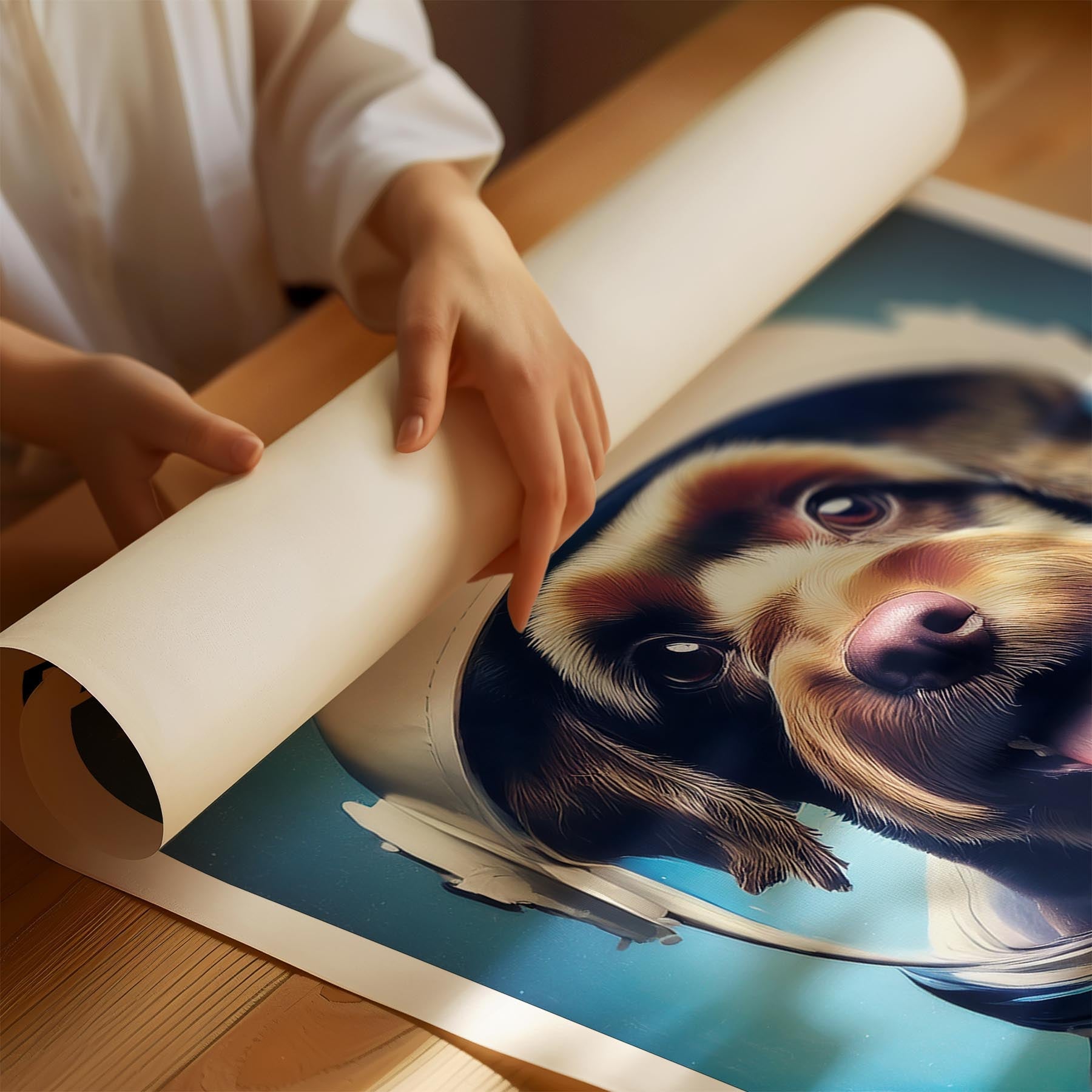 Black Russian Terrier Astronaut Dog Series with Text Astro Dog image 1