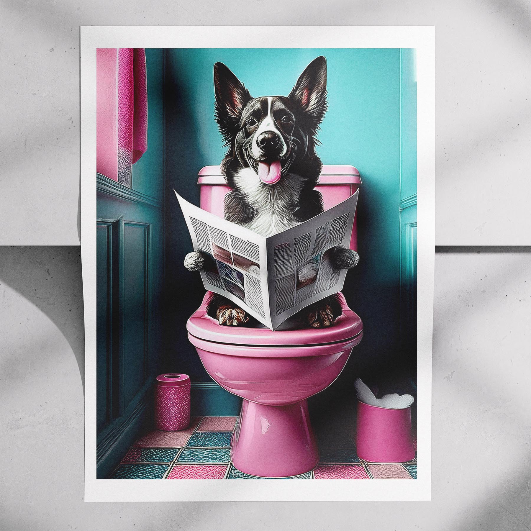 Maremma Toilet Dogs PInk and Turquise image 7