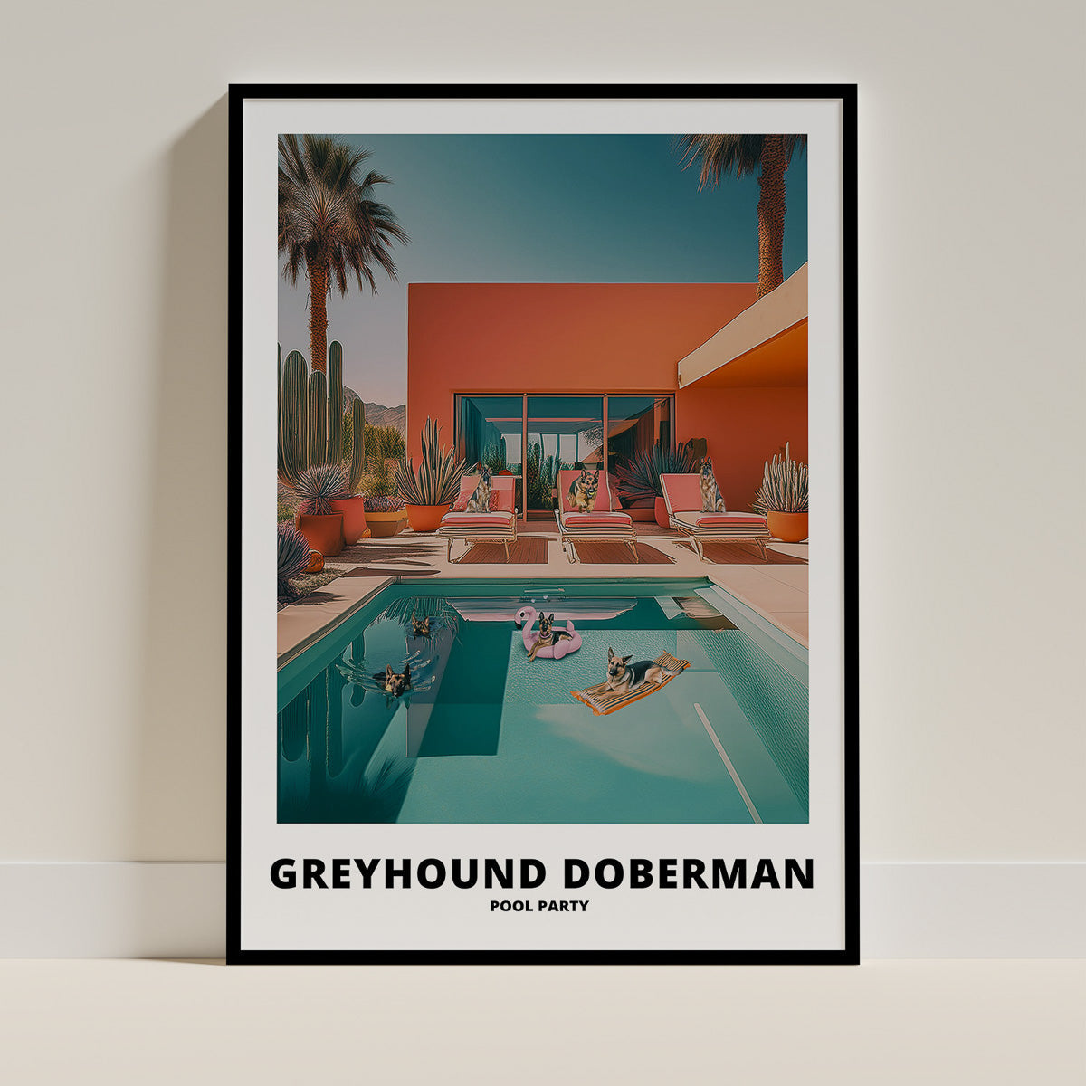 Greyhound Doberman Pool Party image 0