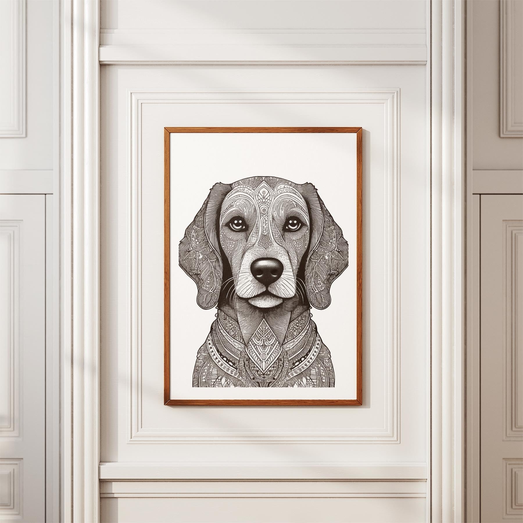 Cavoodle Mandala Black and White Dog Series image 3