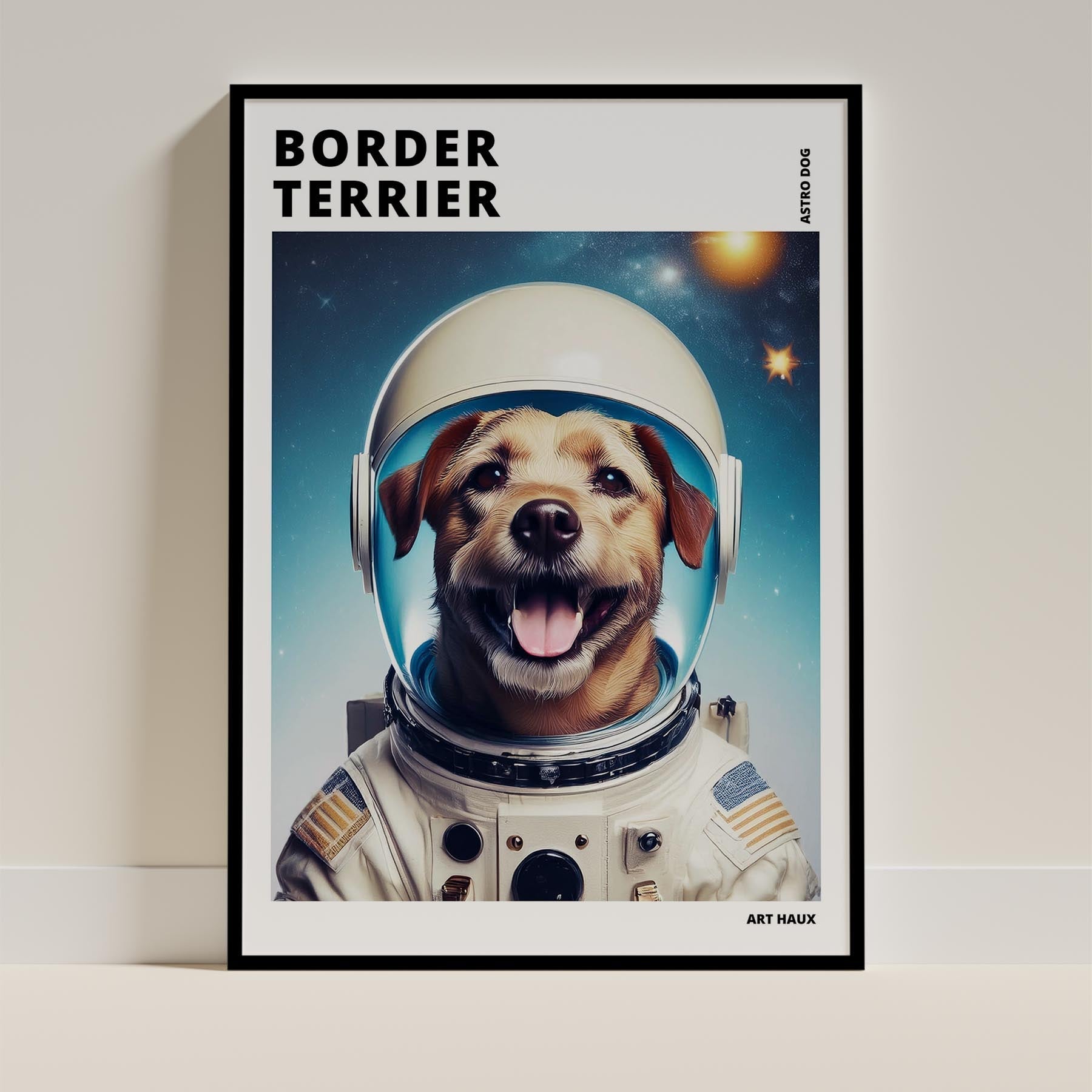 Border Terrier Astronaut Dog Series with Text Astro Dog image 11