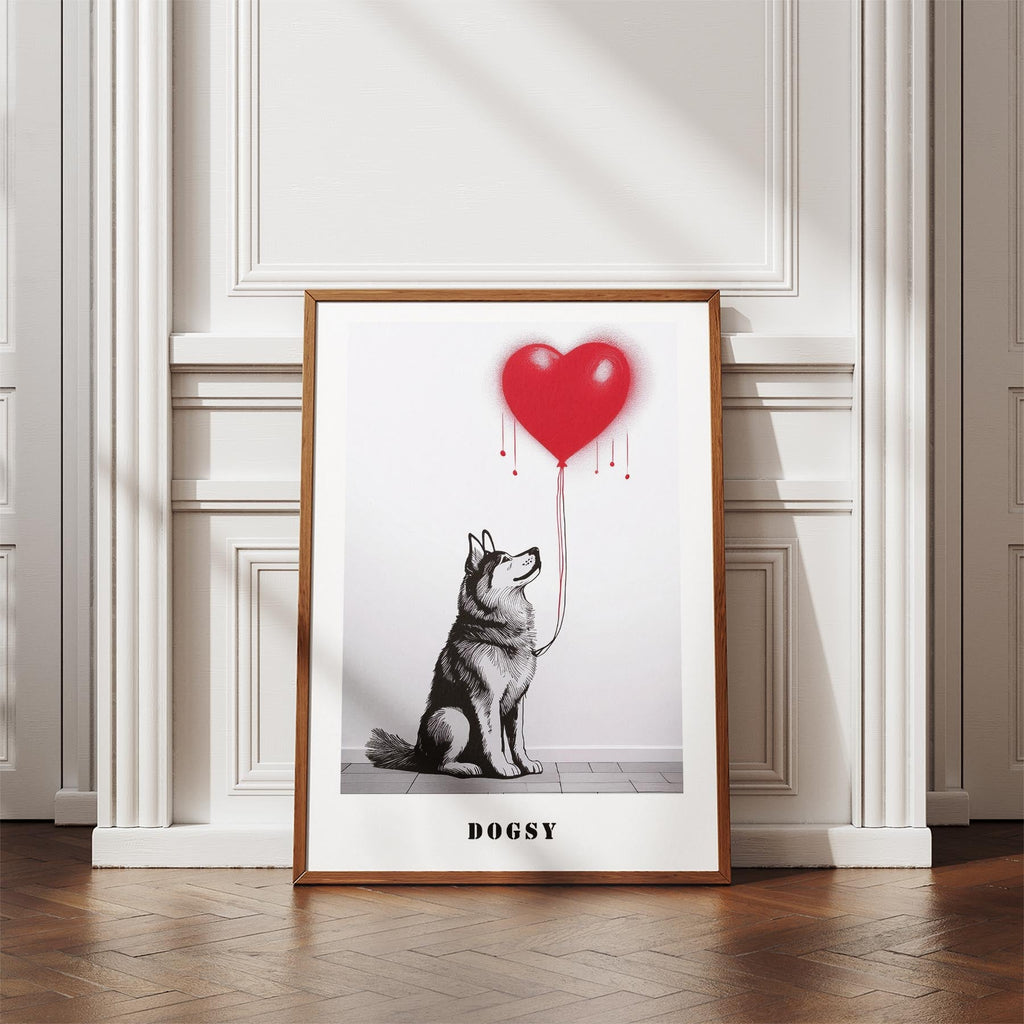 Alaskan Malamute DOGSY Series inspired by the Art of Banksy with text Dogsy image 4