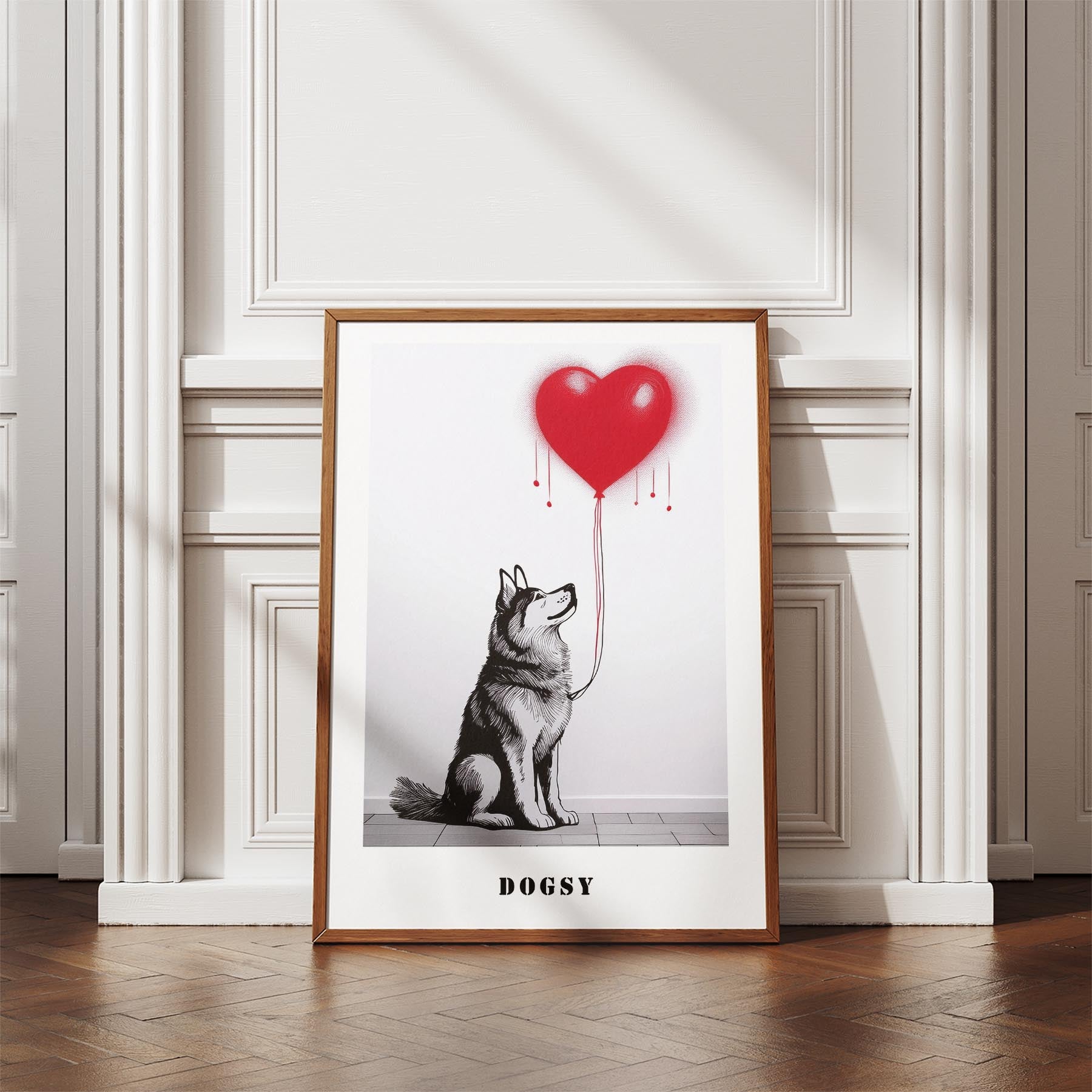 Alaskan Malamute DOGSY Series inspired by the Art of Banksy with text Dogsy image 4