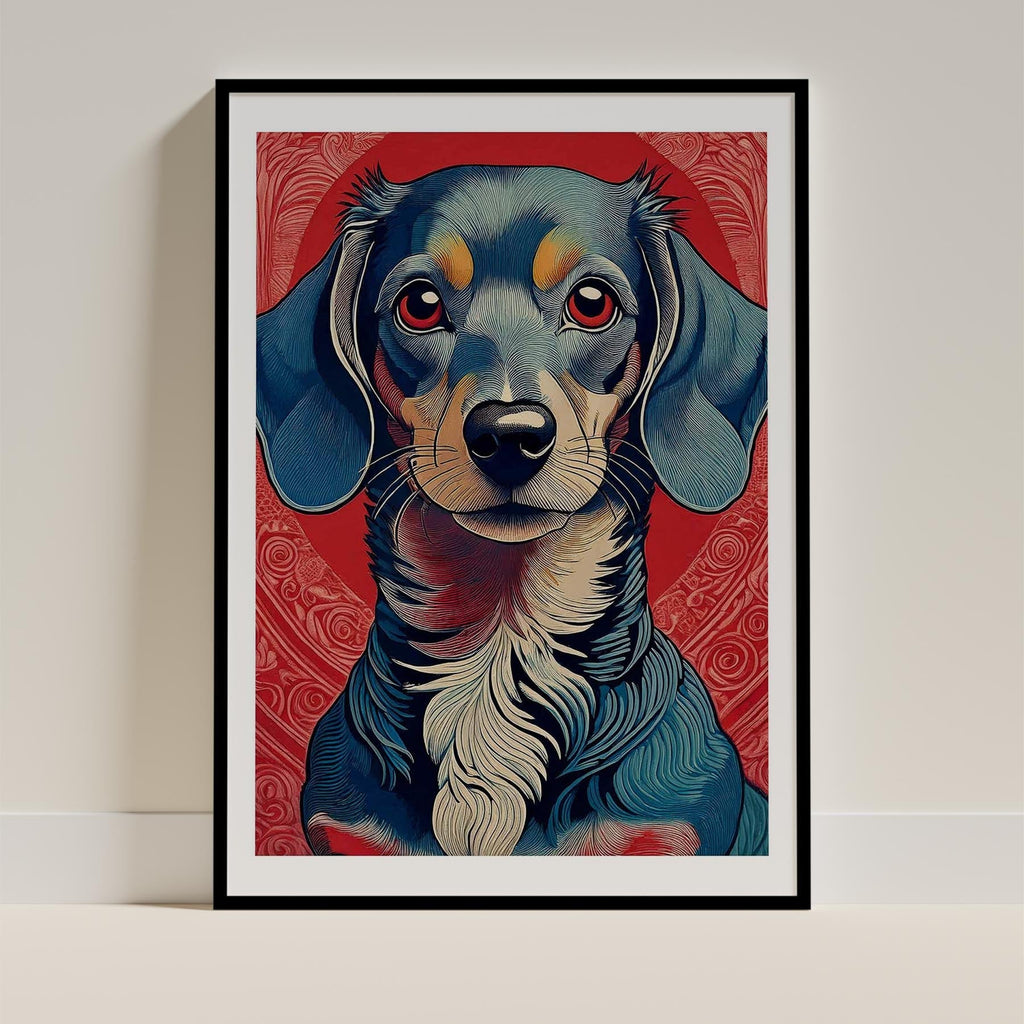 Dachshund Hokusai Japanese Inspired Dog Series image 0
