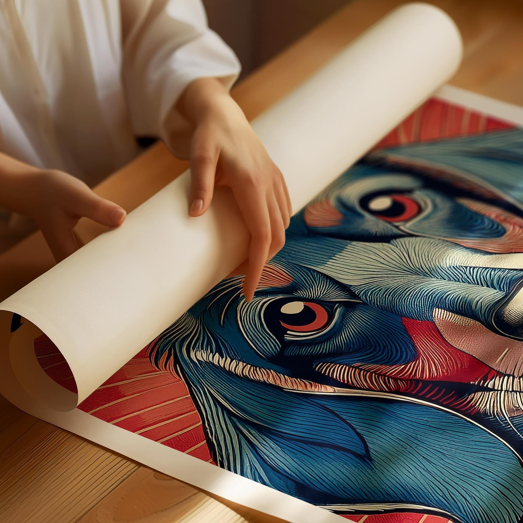 Dachshund Hokusai Japanese Inspired Dog Series with Text image 1