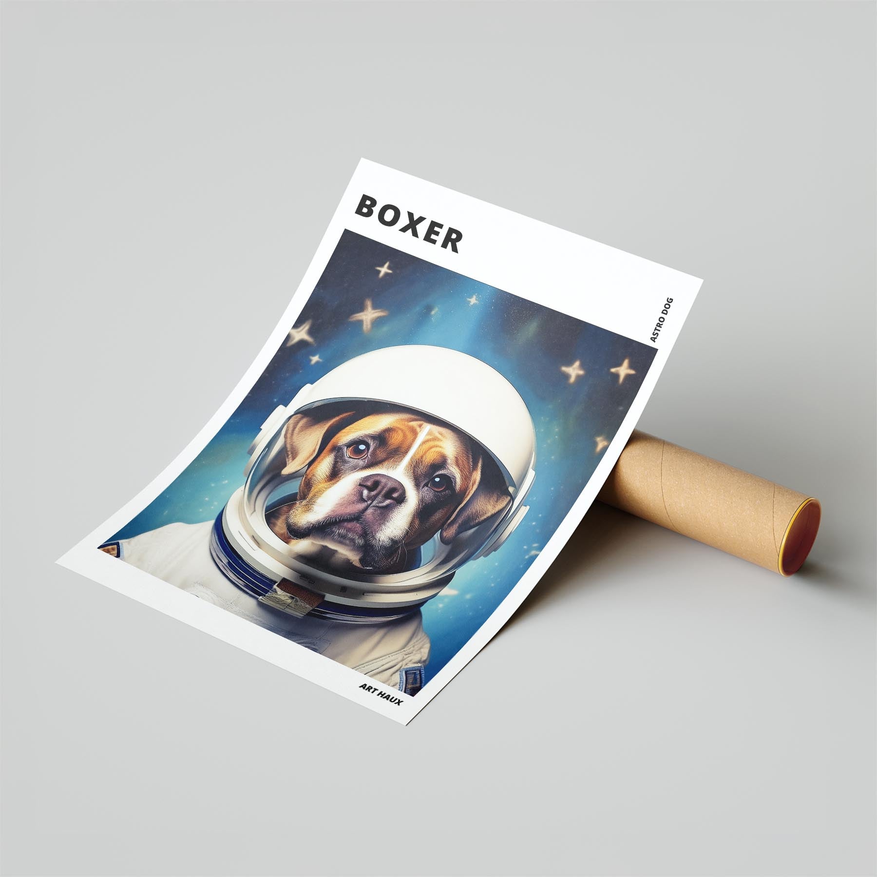 Boxer Astronaut Dog Series with Text Astro Dog image 6