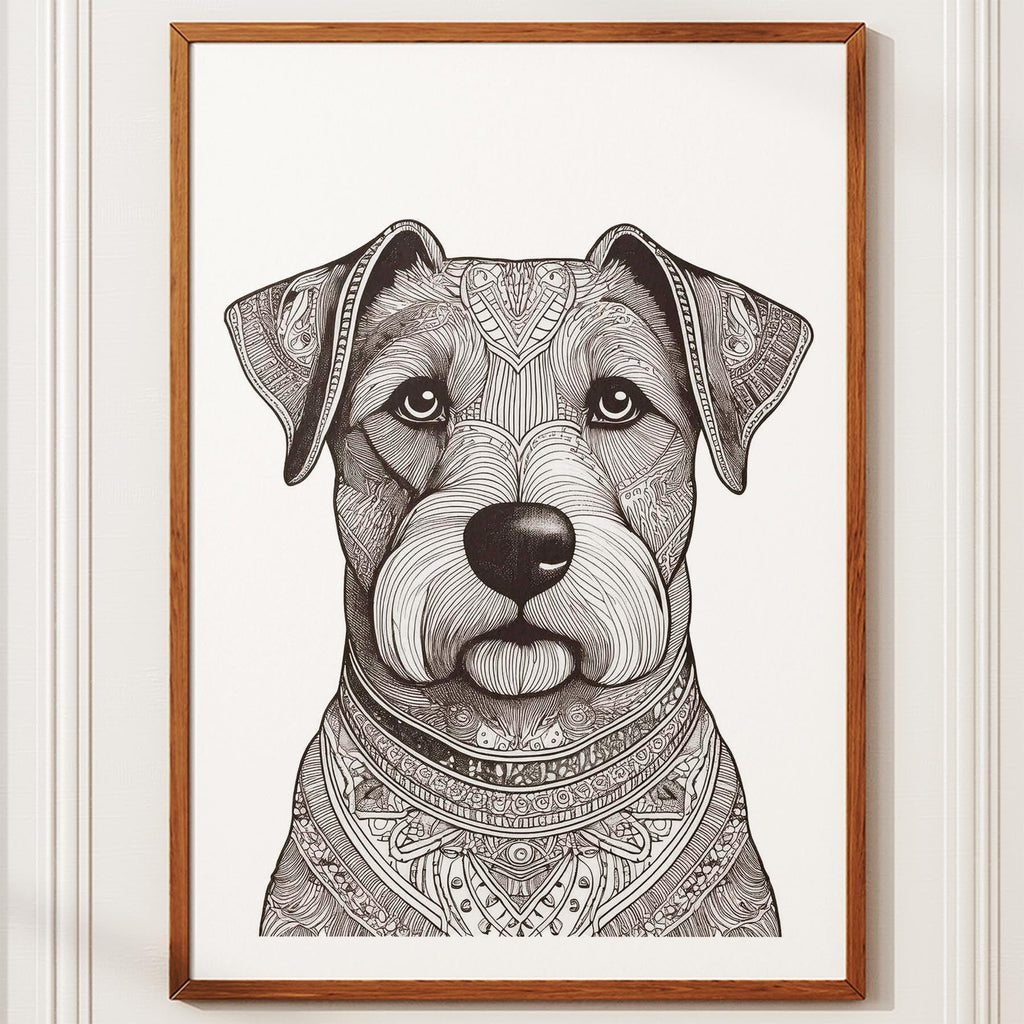 Australian Terrier Mandala Black and White Dog Series image 10