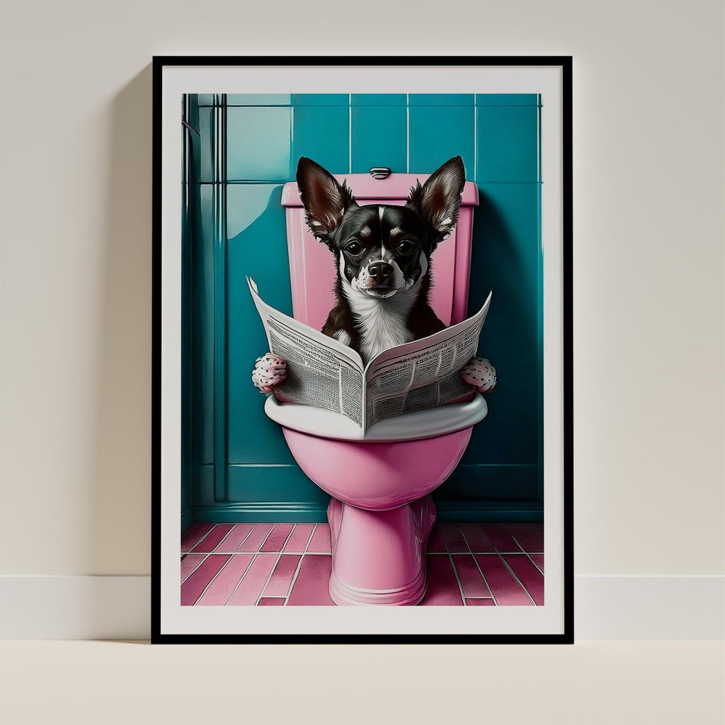Chihuahua Toilet Dogs PInk and Turquise image 0
