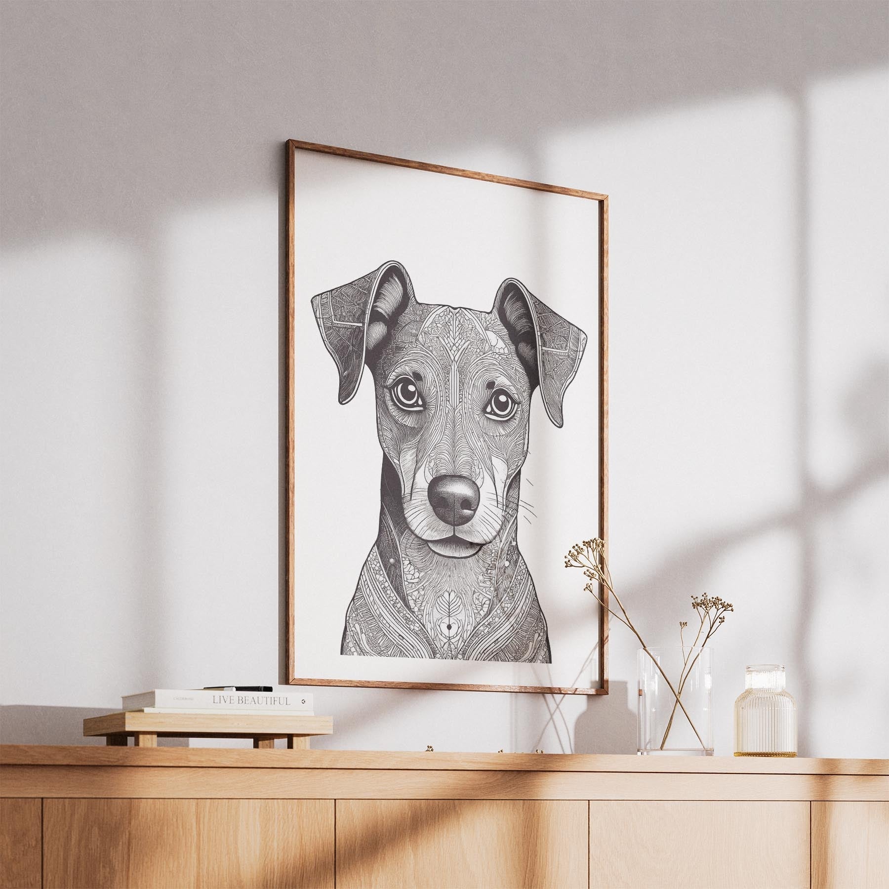 Miniature Pinscher Mandala Black and White Dog Series image 5