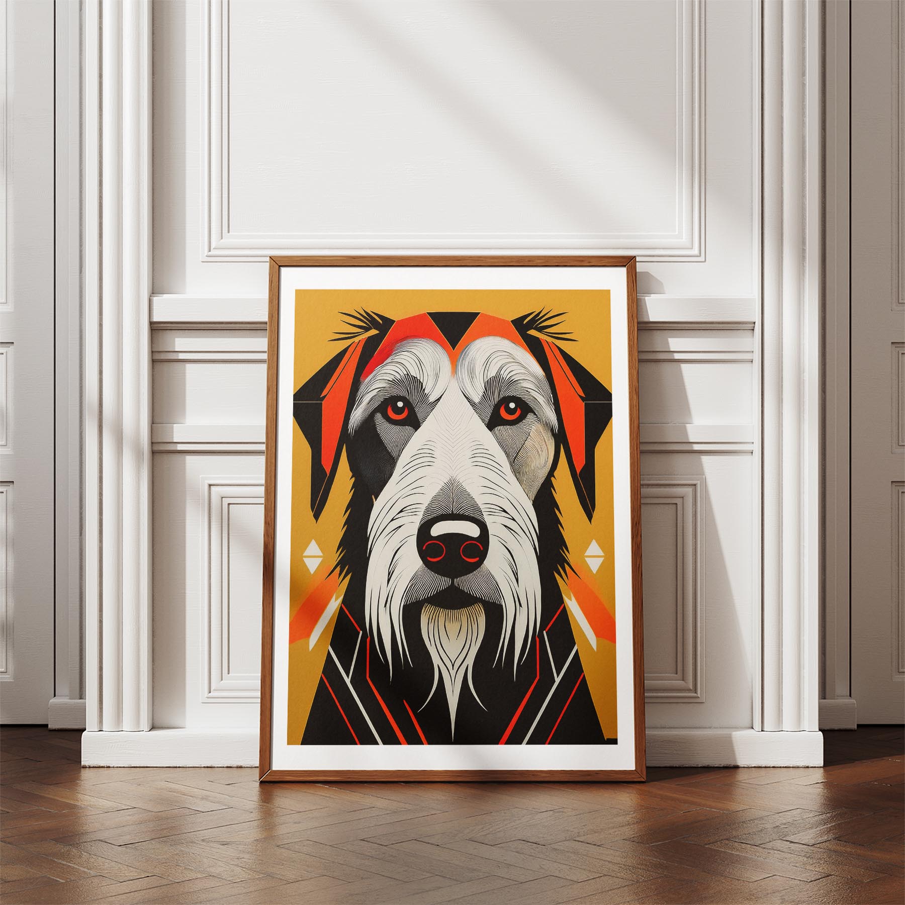 Irish Wolfhound Geometric Orange Series image 4