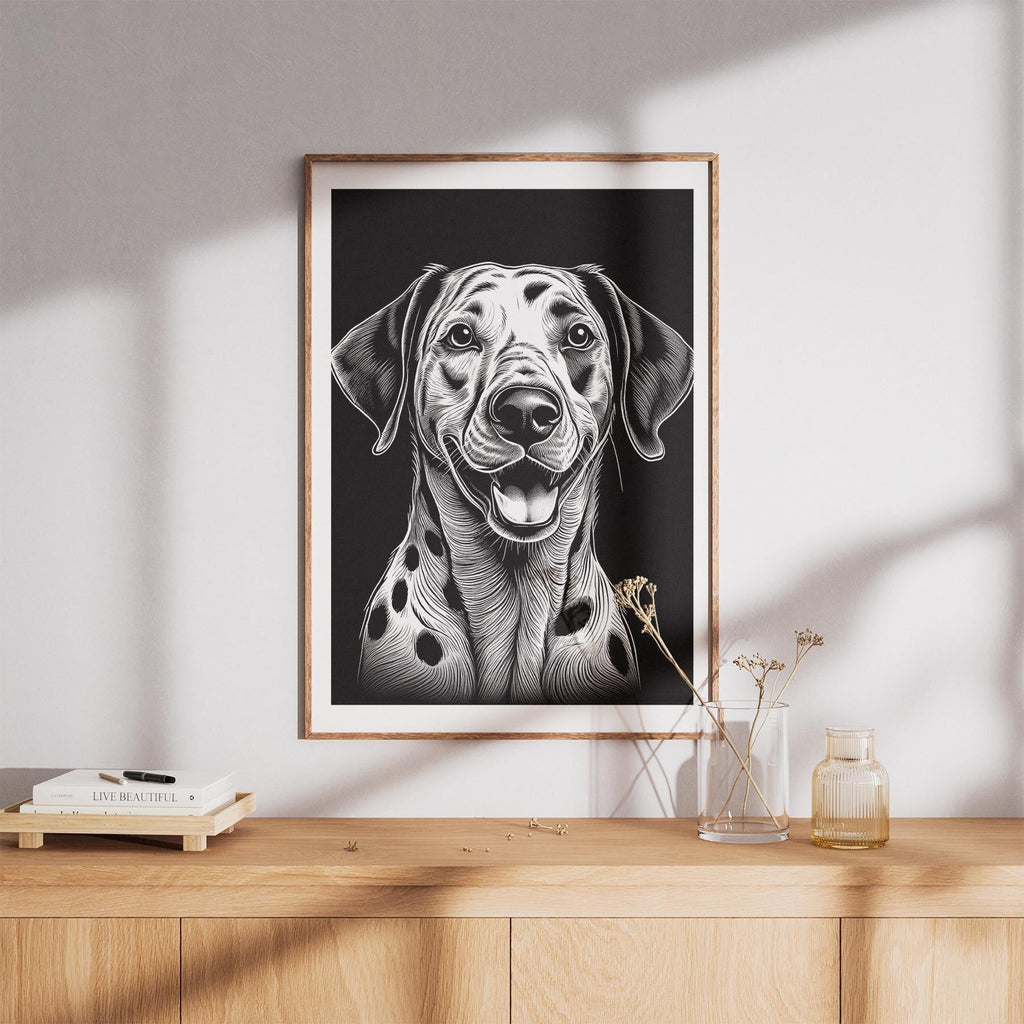 Dalmatian Line Dog Series in Black and White image 8