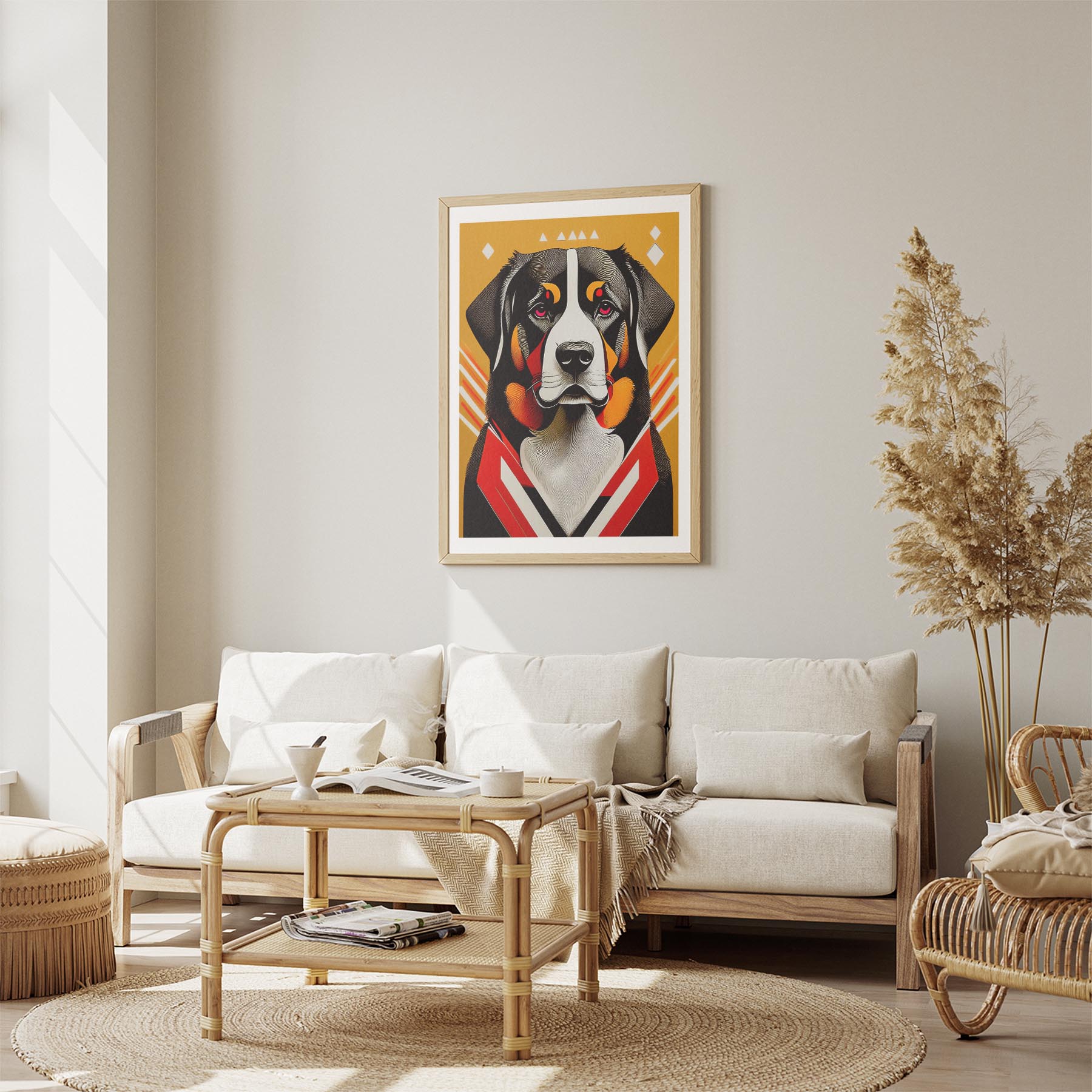 Bernese Mountain Dog Geometric Orange Series image 2