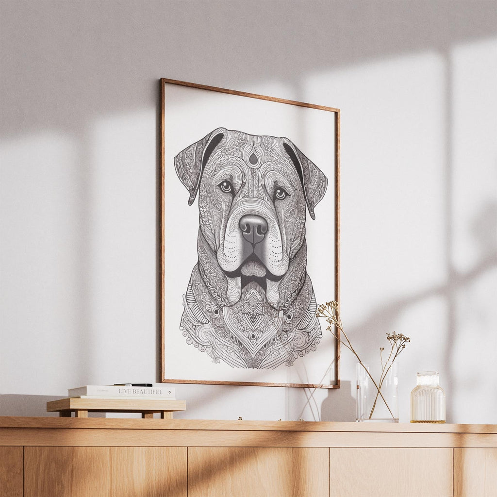 Shar Pei Mandala Black and White Dog Series image 5