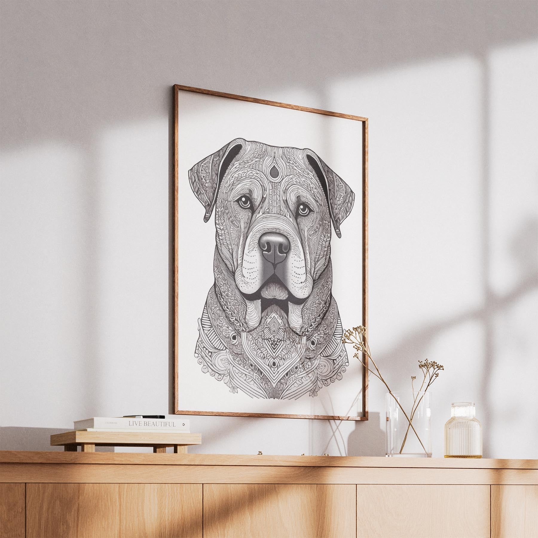 Shar Pei Mandala Black and White Dog Series image 5