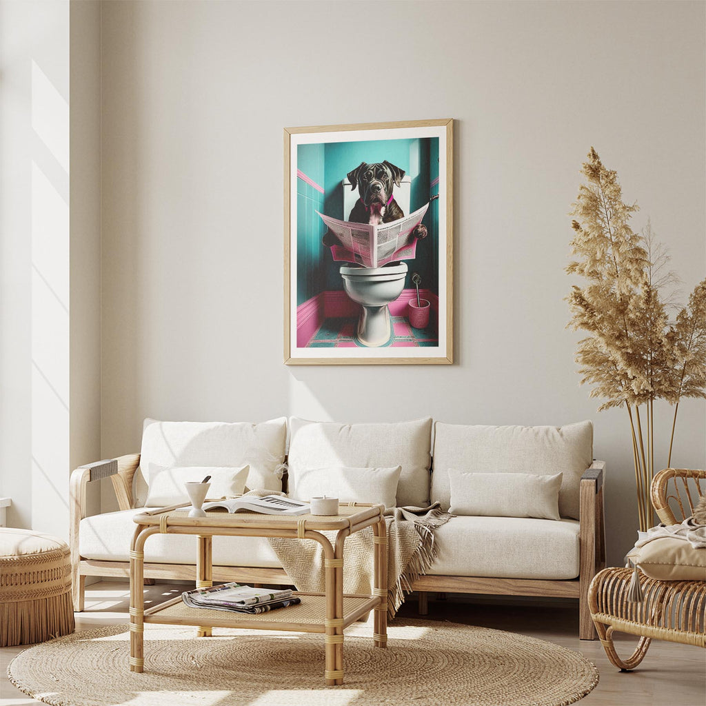 Neapolitan Mastiff Toilet Dogs PInk and Turquise image 2