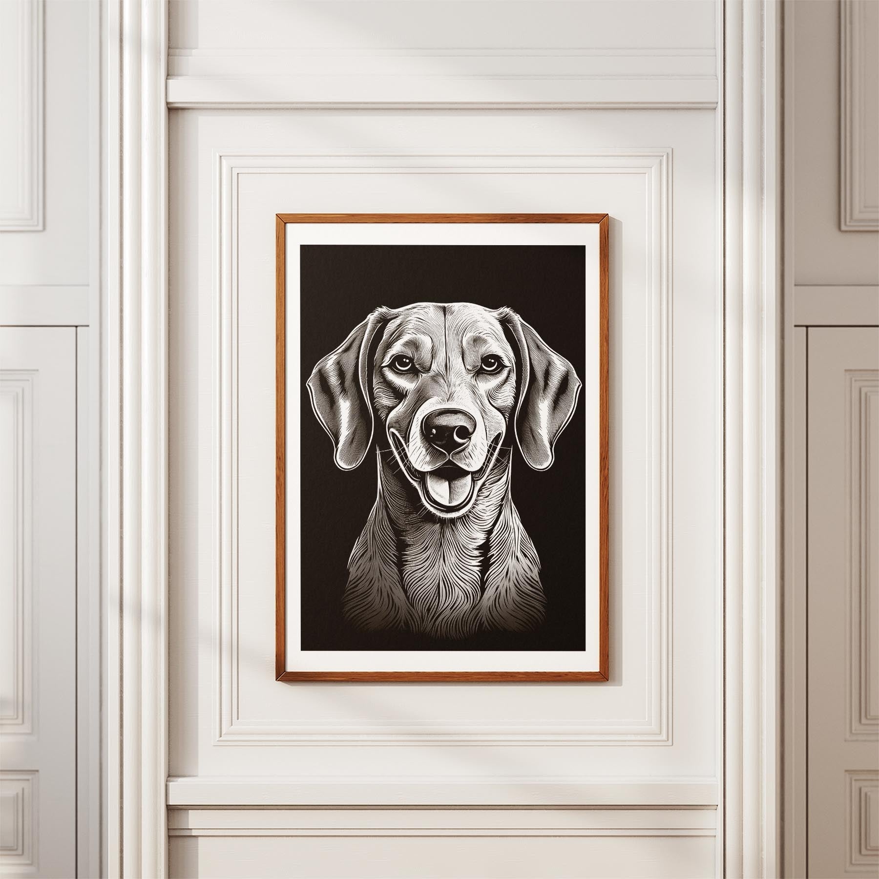 Hungarian Vizsla Line Dog Series in Black and White image 3