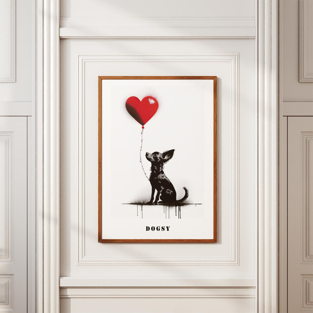 Chihuahua DOGSY Series inspired by the Art of Banksy with text Dogsy image 3