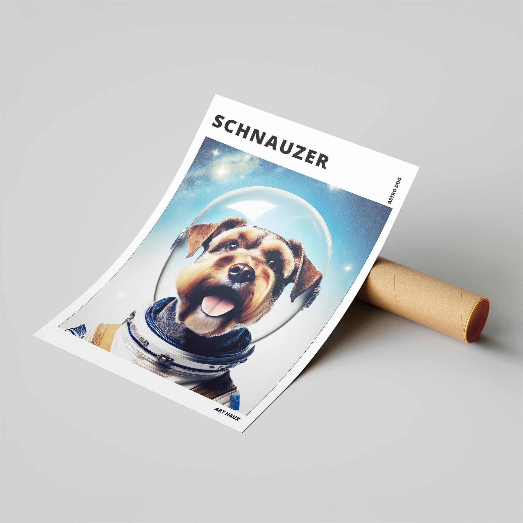 Schnauzer Astronaut Dog Series with Text Astro Dog image 6