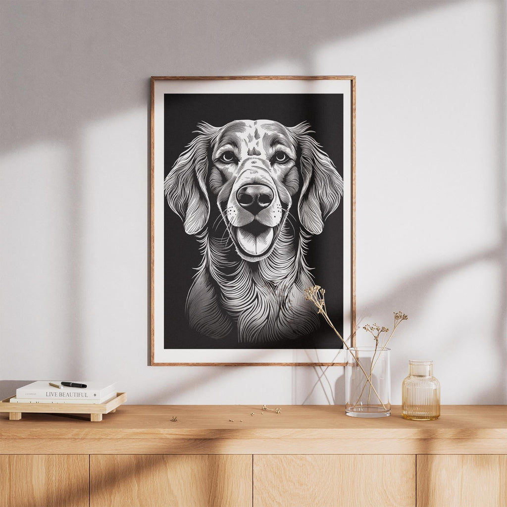English Setter Line Dog Series in Black and White image 8