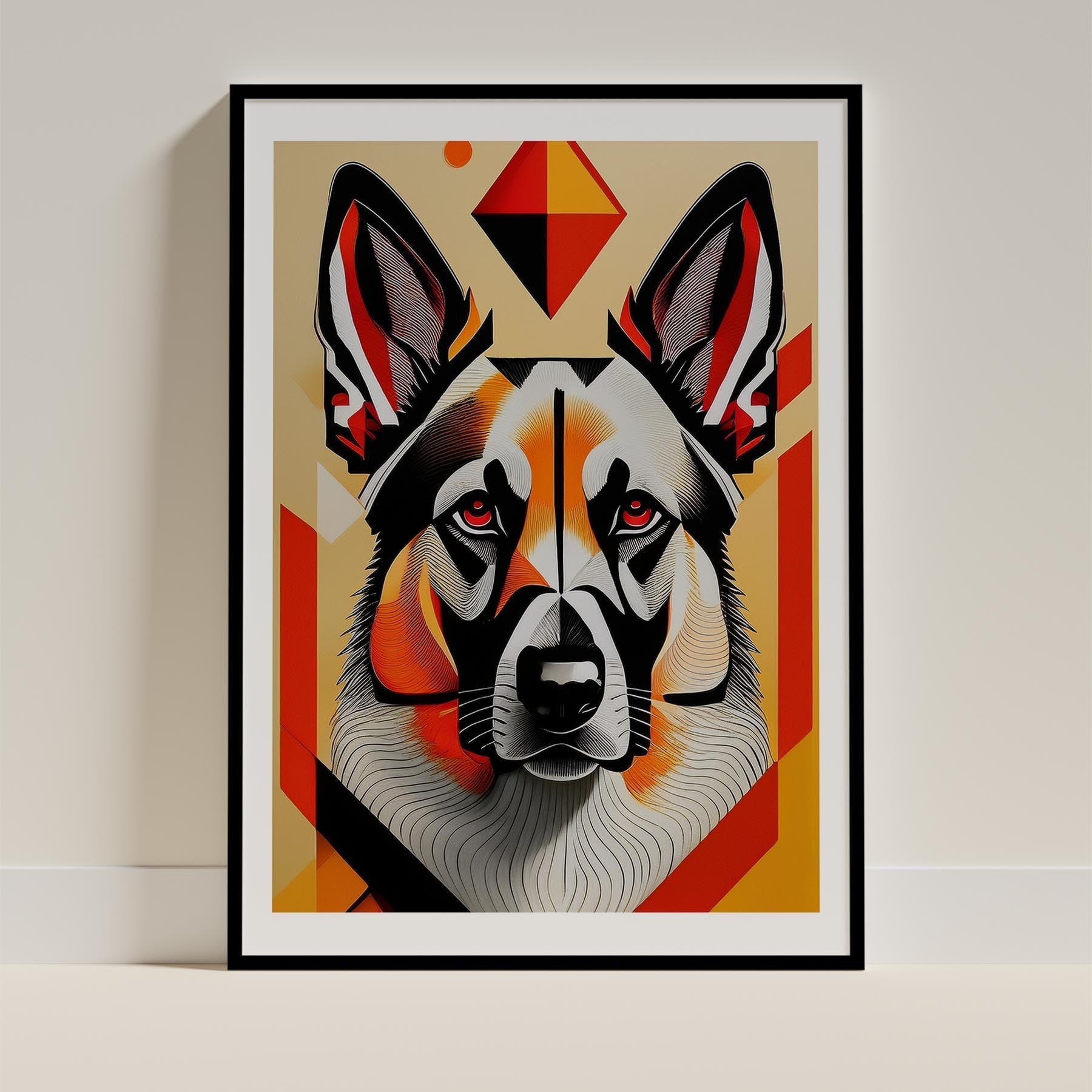 German Shepherd Geometric Orange Series image 0