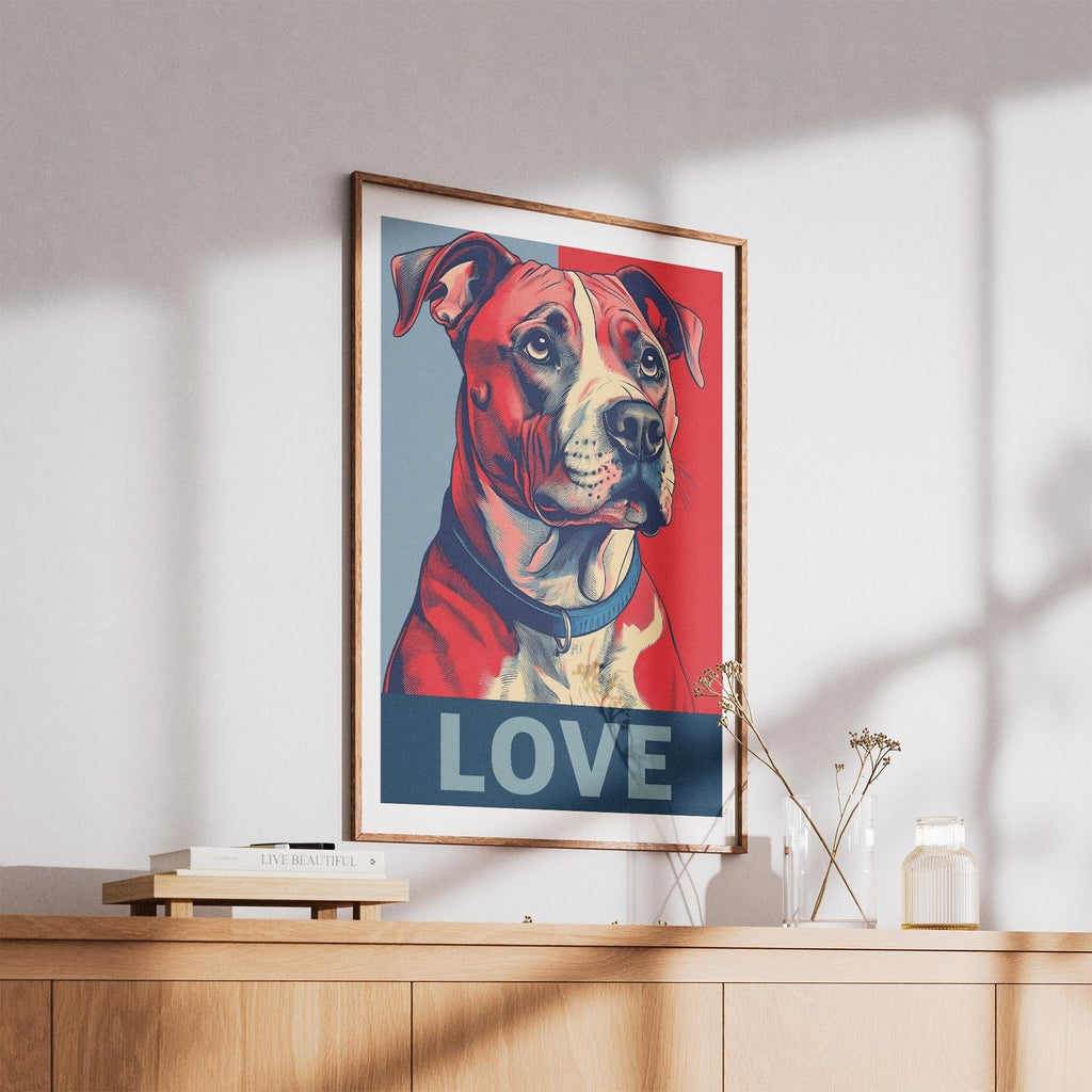 American Staffordshire Terrier LOVE Series Inspired by the Obama Poster image 5