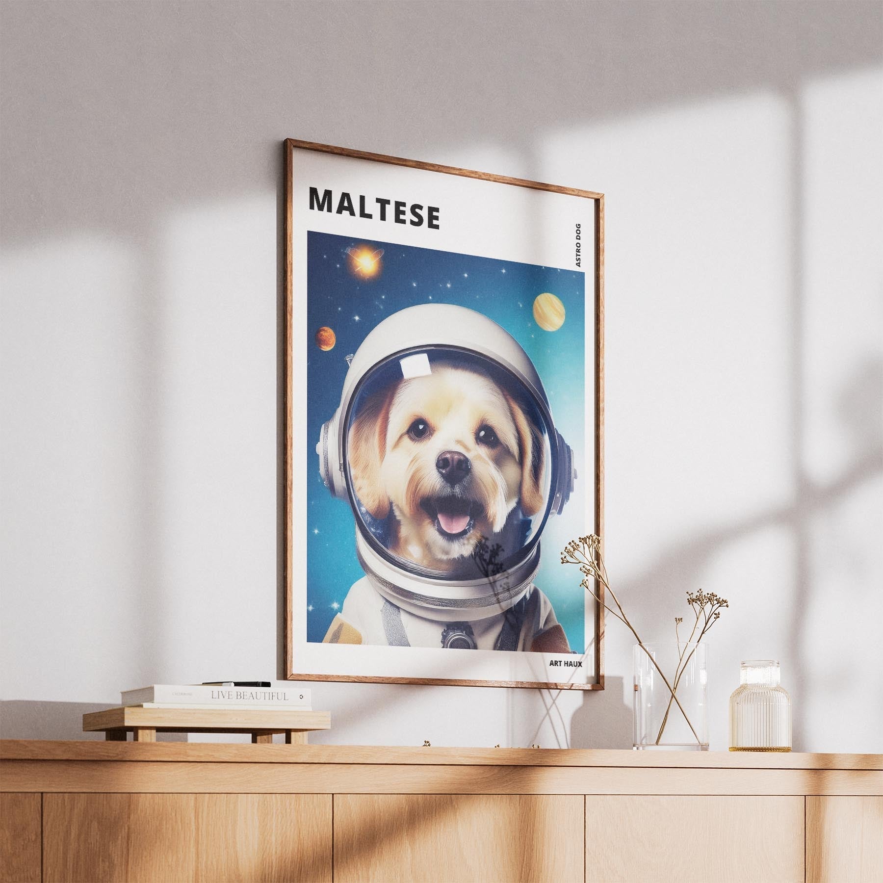 Maltese Astronaut Dog Series with Text Astro Dog image 5