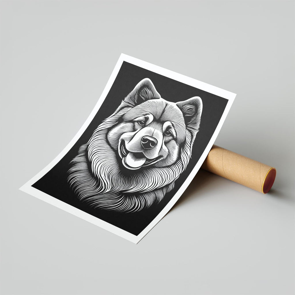 Chow Chow Line Dog Series in Black and White image 6