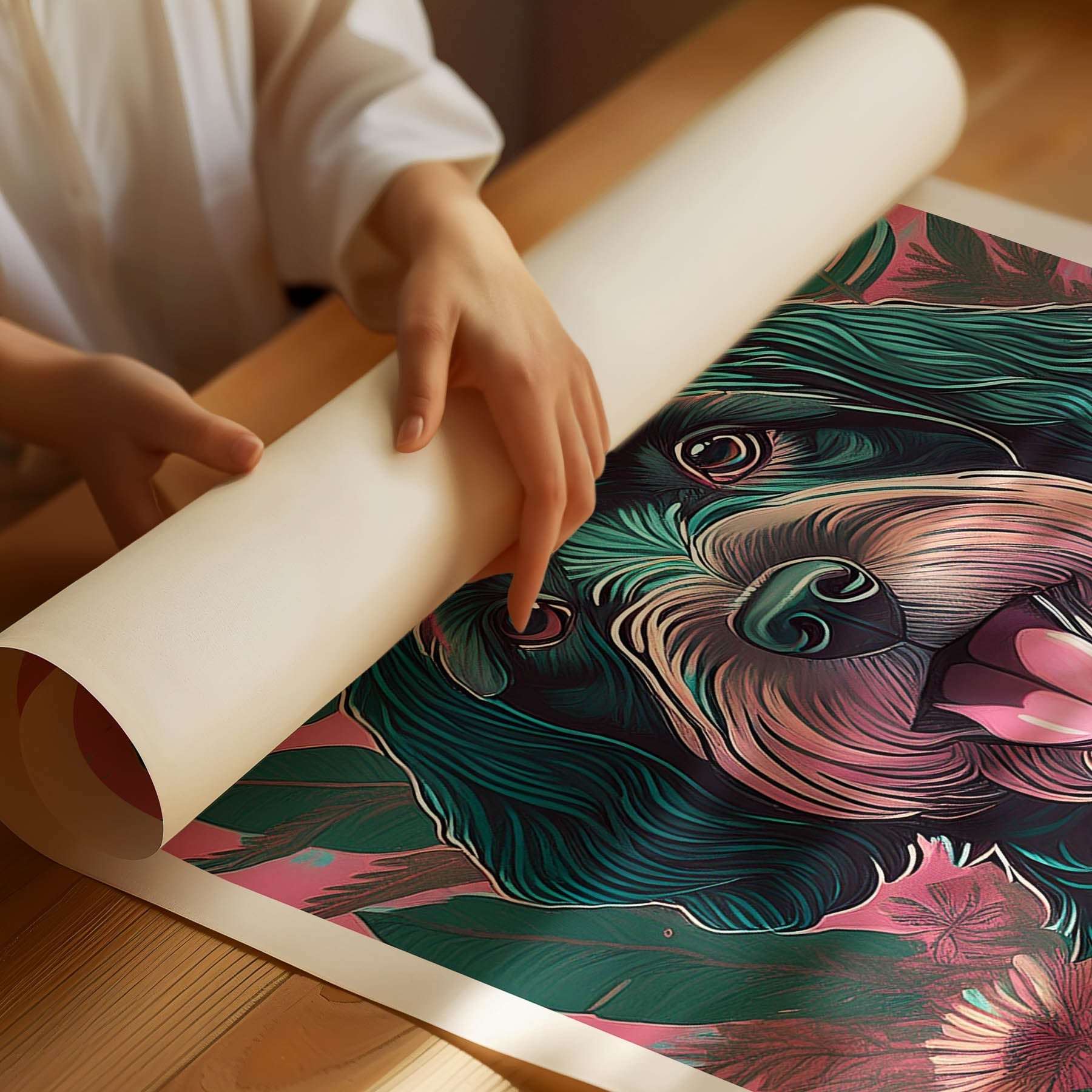 Irish Doodle Flowery Dog image 1