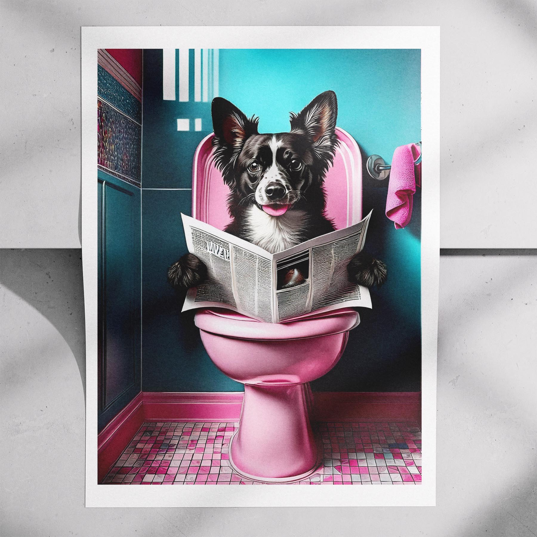 Chinese Crested Toilet Dogs PInk and Turquise image 7