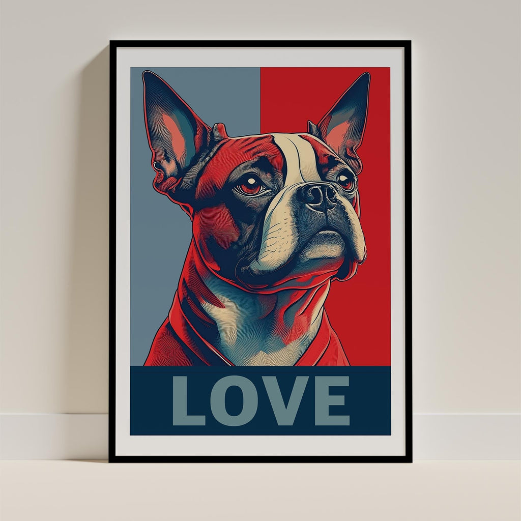 Boston Terrier LOVE Series Inspired by the Obama Poster image 0