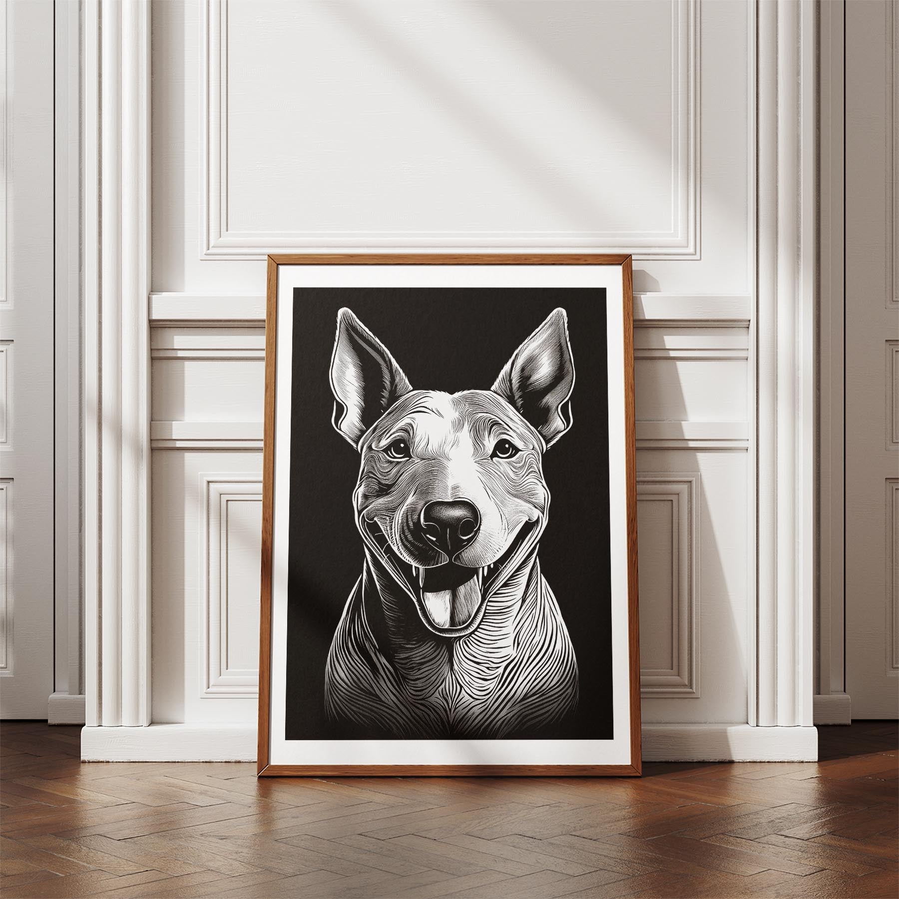 Bull Terrier Line Dog Series in Black and White image 4