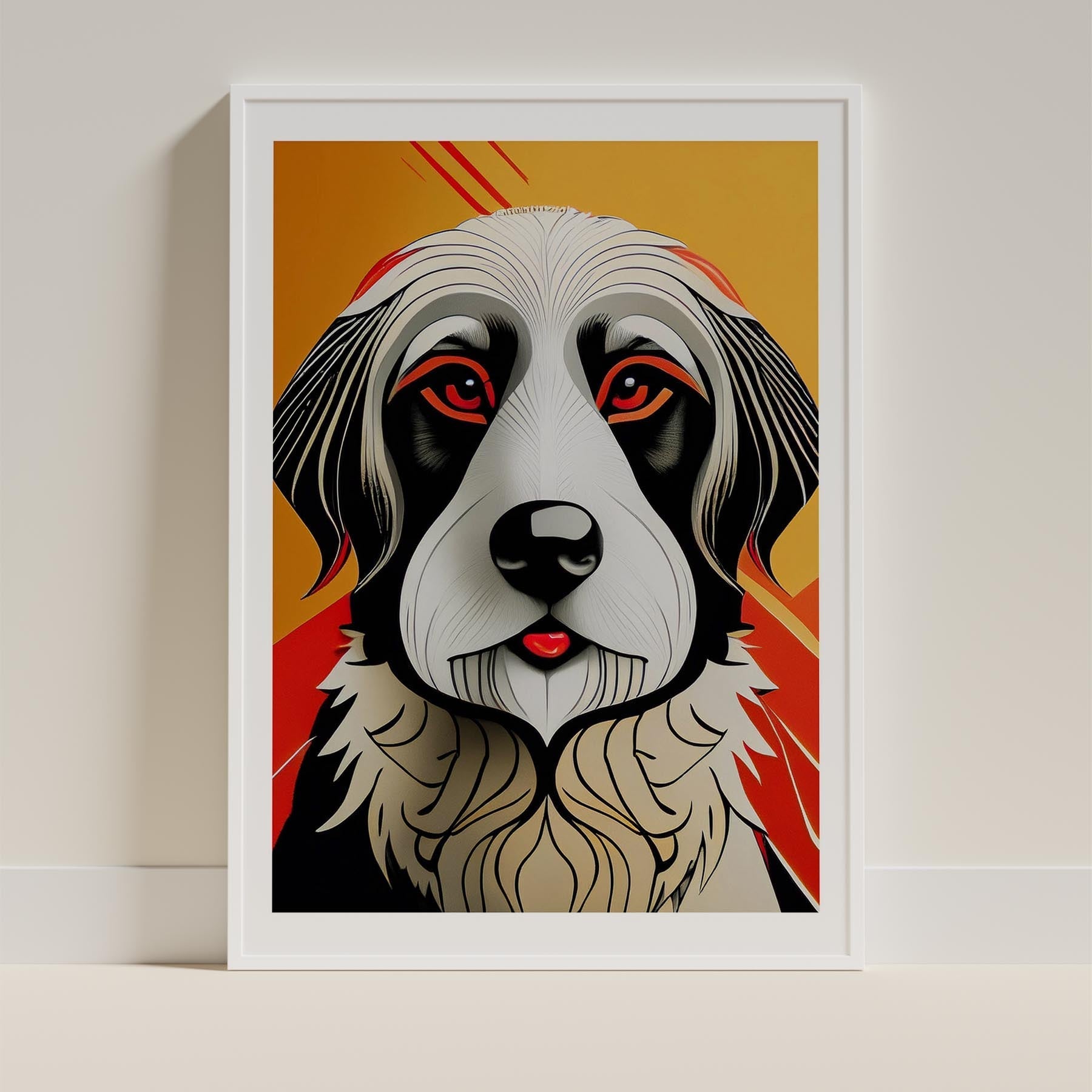 Old English Sheepdog Geometric Orange Series image 9