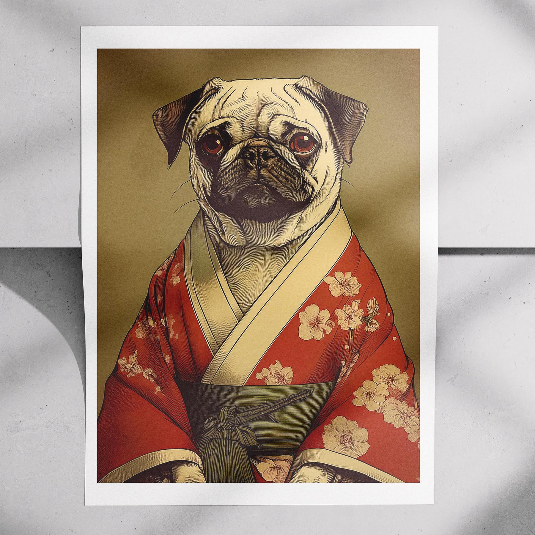 Pug Japanse Kimono Dog Series image 7