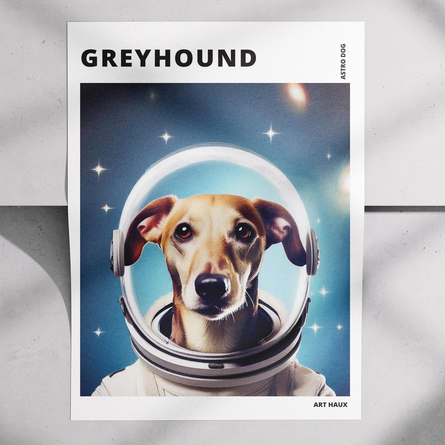 Greyhound Astronaut Dog Series with Text Astro Dog image 7