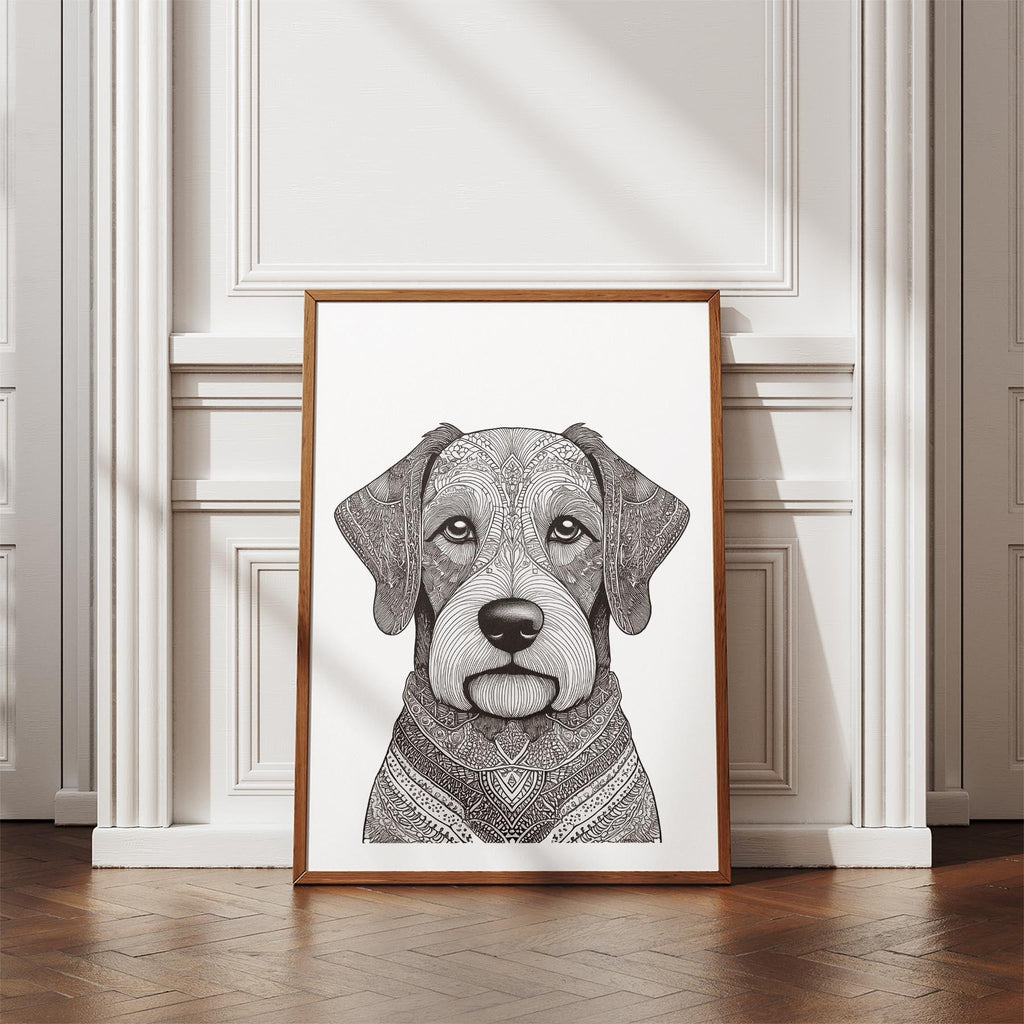 Australian Silky Terrier Mandala Black and White Dog Series image 4
