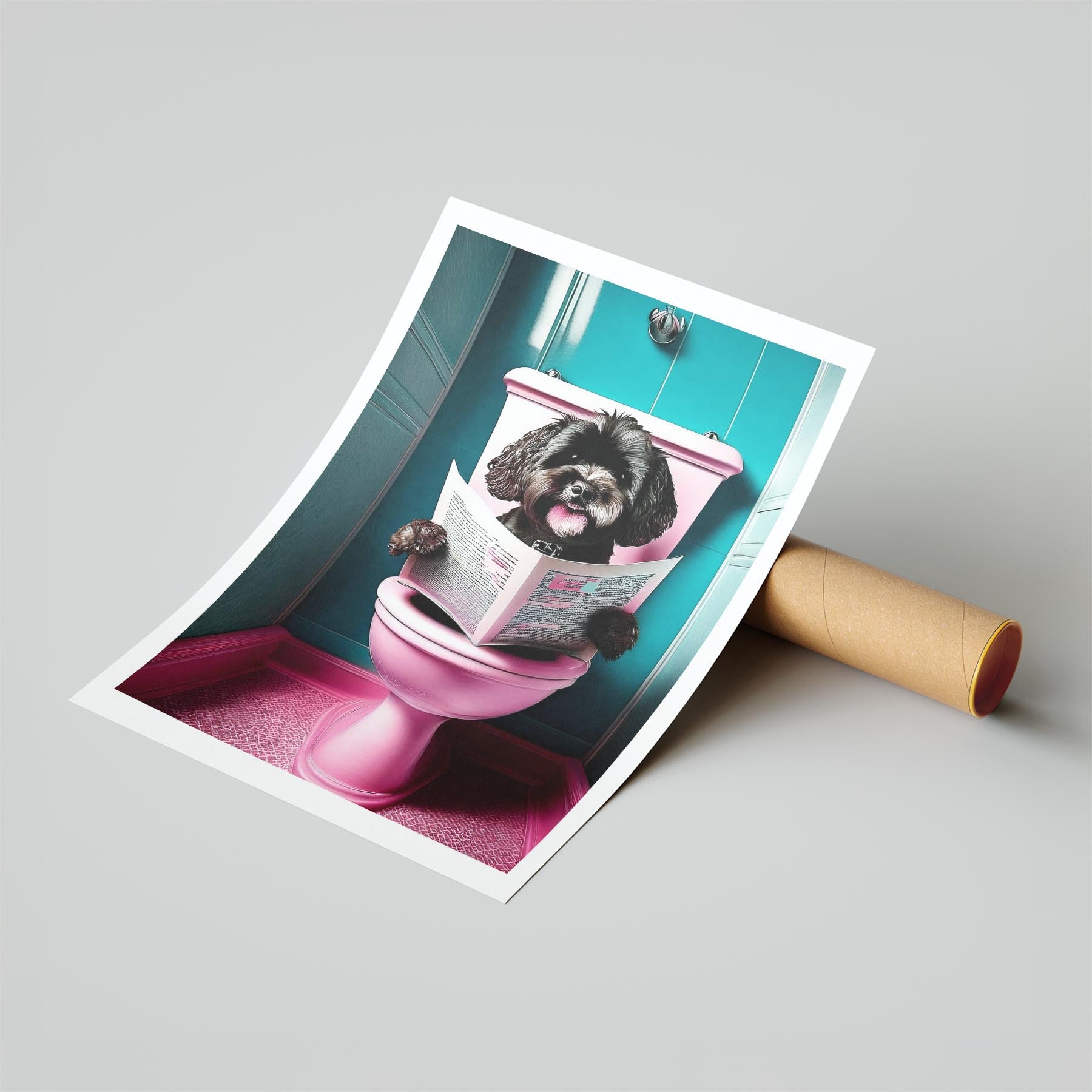 Bichon Frise Toilet Dogs PInk and Turquise image 6