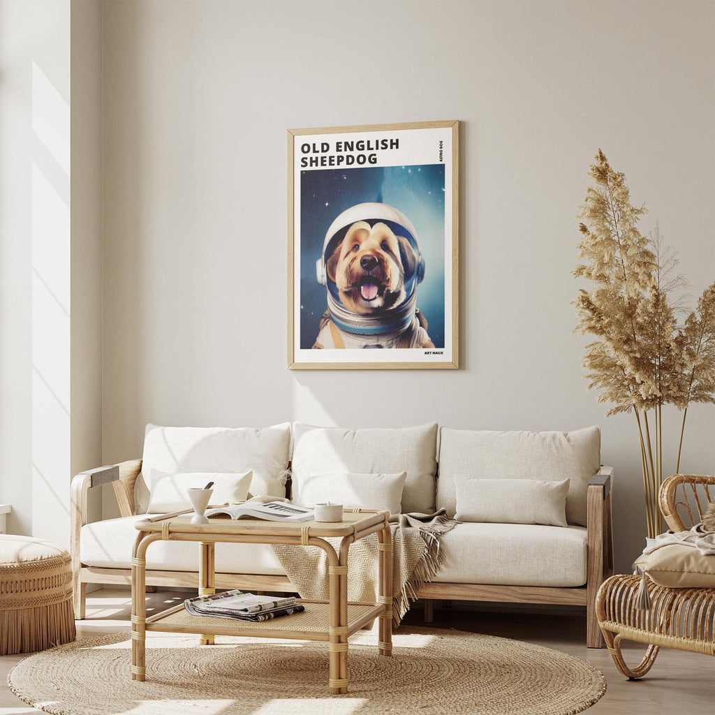 Old English Sheepdog Astronaut Dog Series with Text Astro Dog image 2