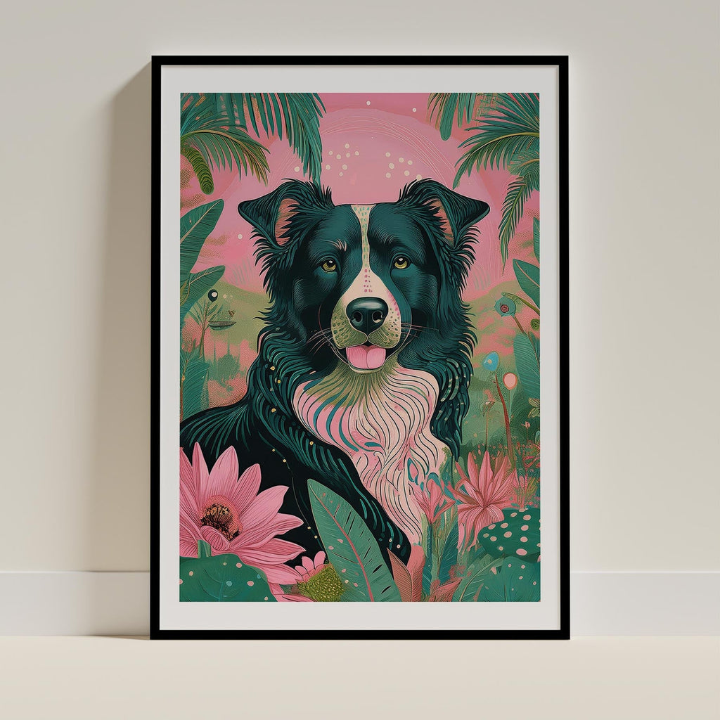 Border Collie Flowery Dog image 0