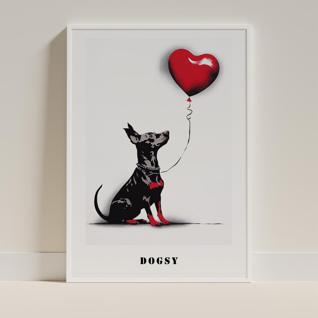 Miniature Pinscher DOGSY Series inspired by the Art of Banksy with text Dogsy image 9