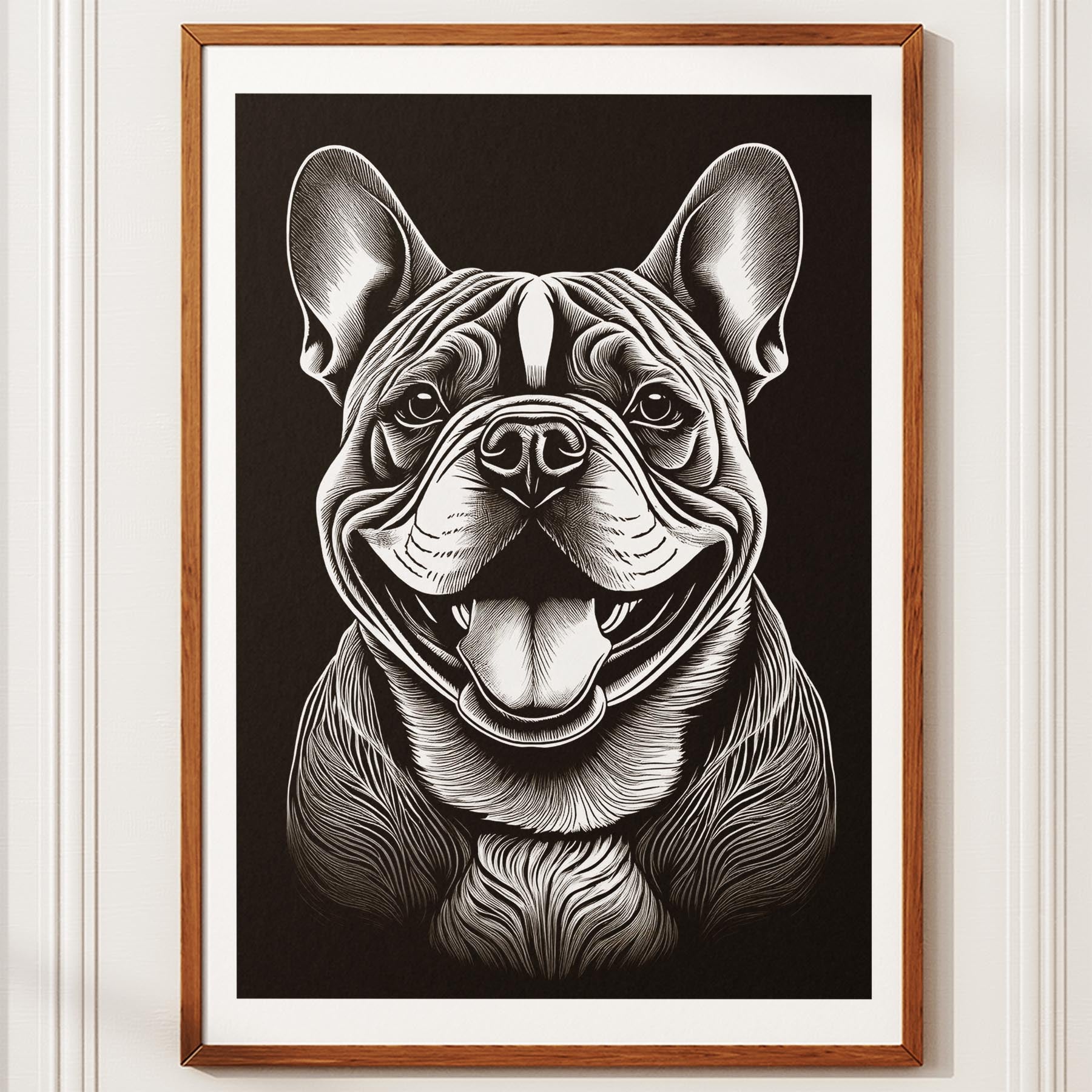 Bulldog Line Dog Series in Black and White image 10