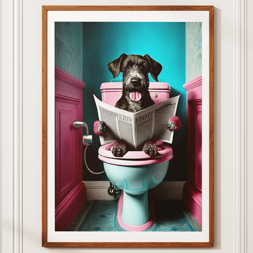 Deerhound Toilet Dogs PInk and Turquise image 10