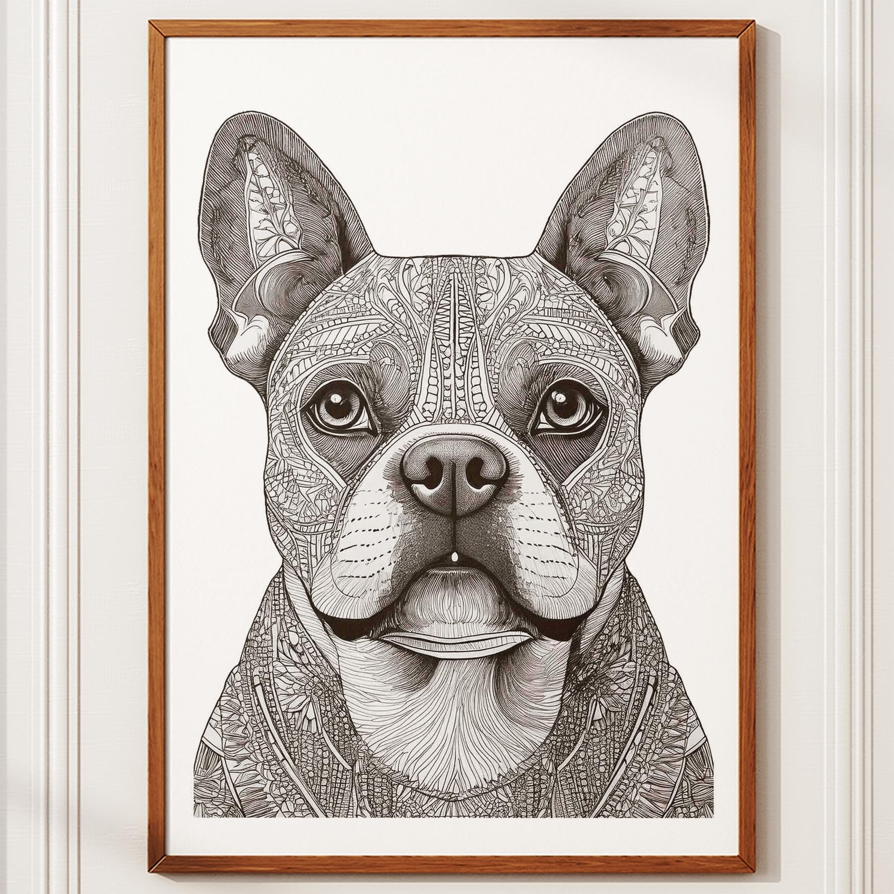 French Bulldog Mandala Black and White Dog Series image 10
