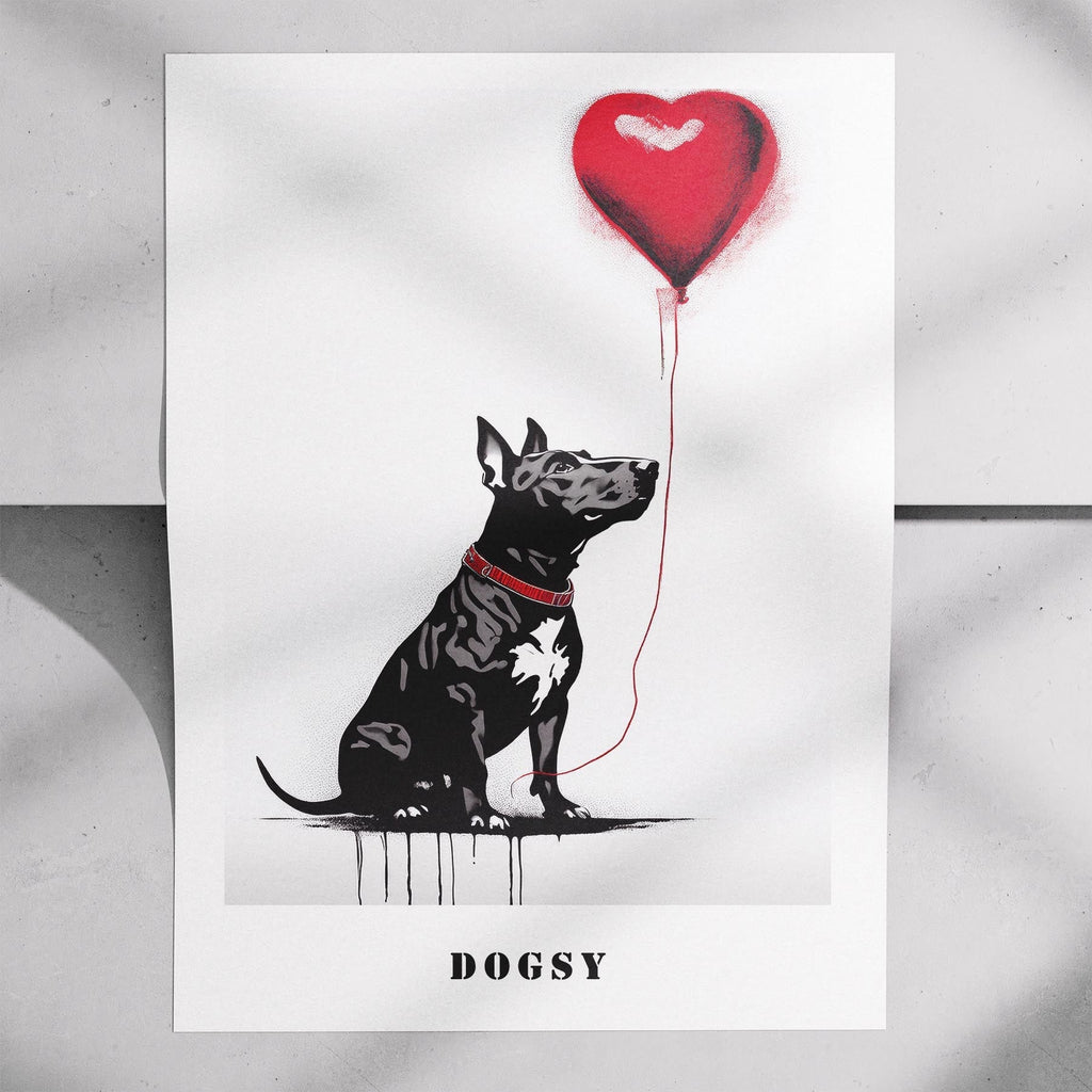 Bull Terrier DOGSY Series inspired by the Art of Banksy with text Dogsy image 7