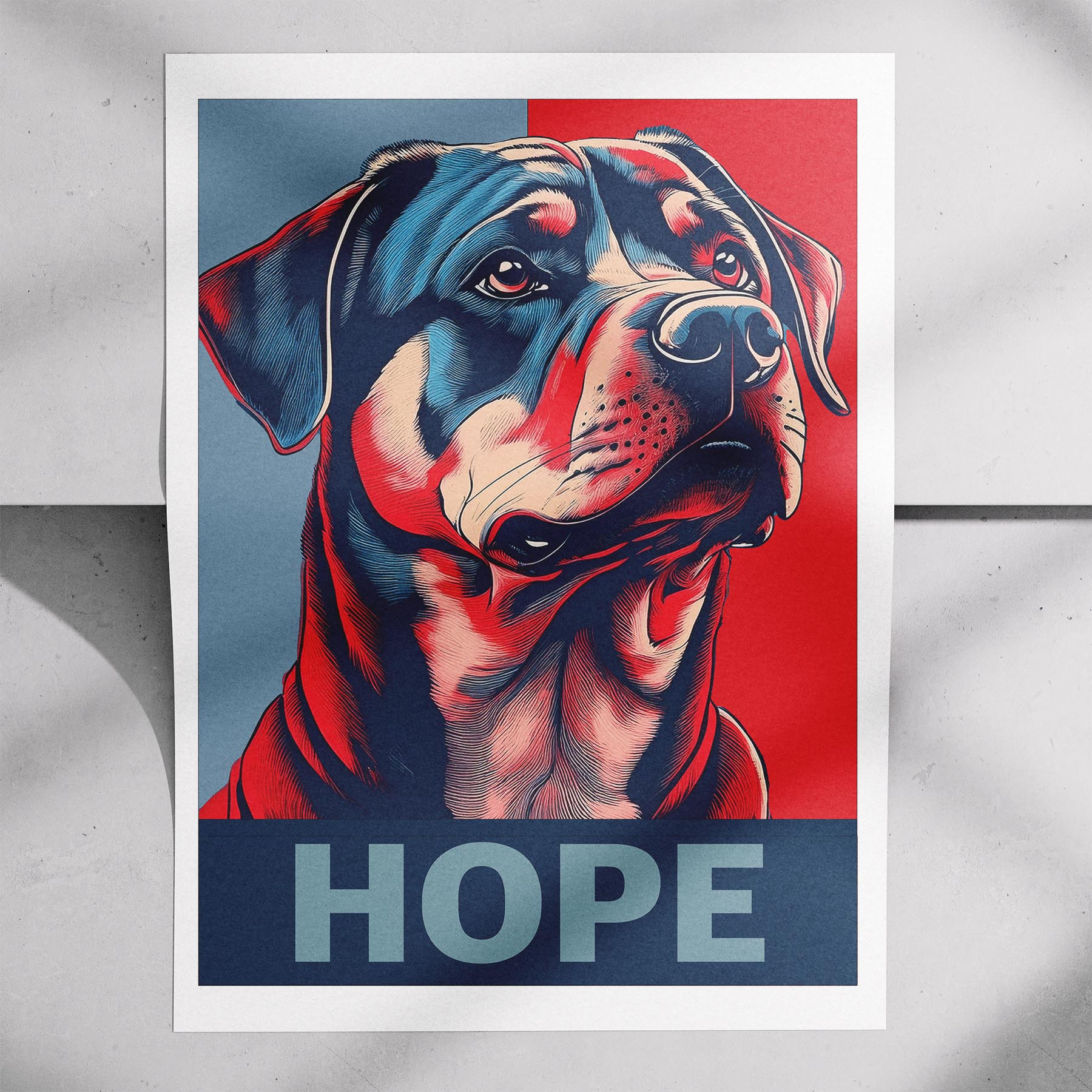 Rottweiler HOPE Series Inspired by the Obama Poster image 7