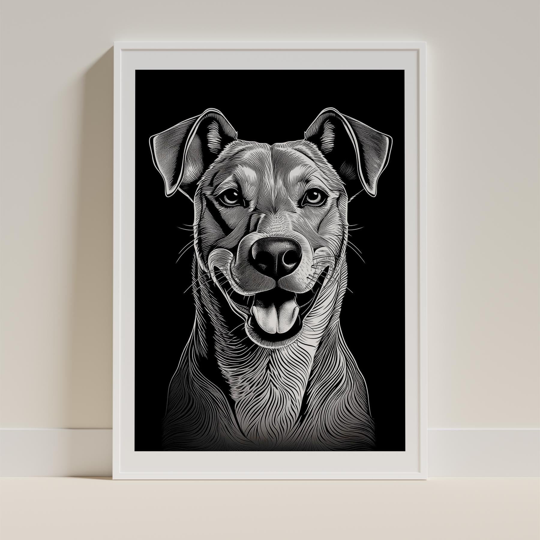 Rhoedesian Ridgeback Line Dog Series in Black and White image 9