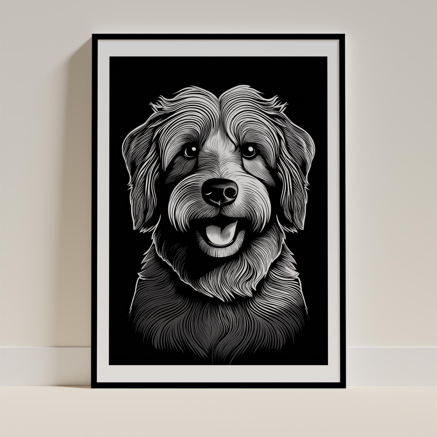 Coton de Tulear Line Dog Series in Black and White image 0