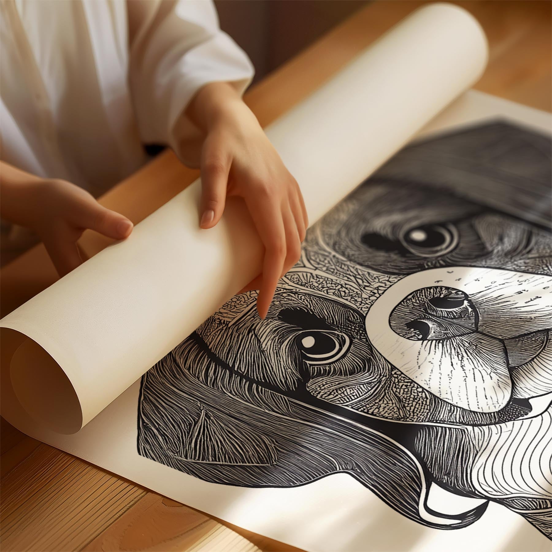 Japanese Chin Mandala Black and White Dog Series image 1