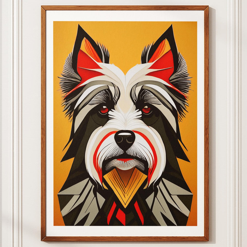 Australian Silky Terrier Geometric Orange Series image 10