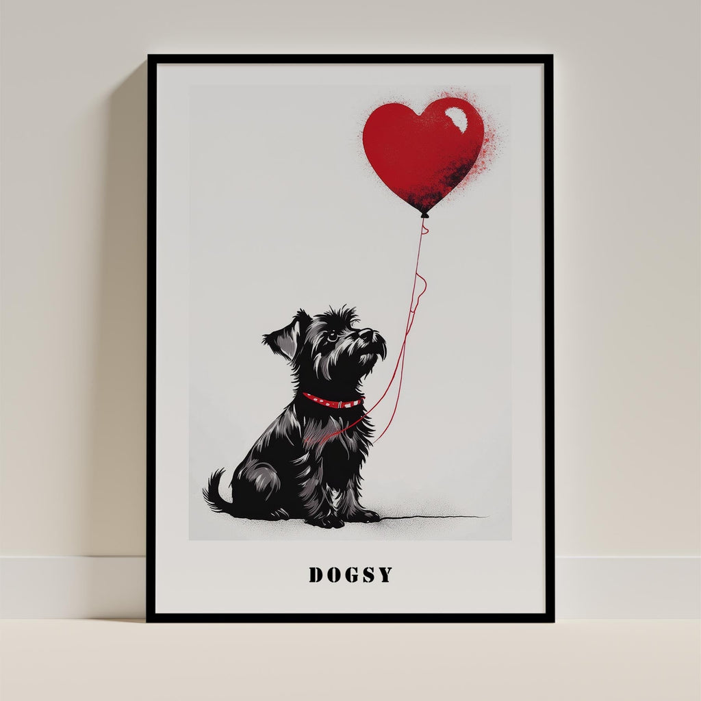 Yorkshire Terrier DOGSY Series inspired by the Art of Banksy with text Dogsy image 0