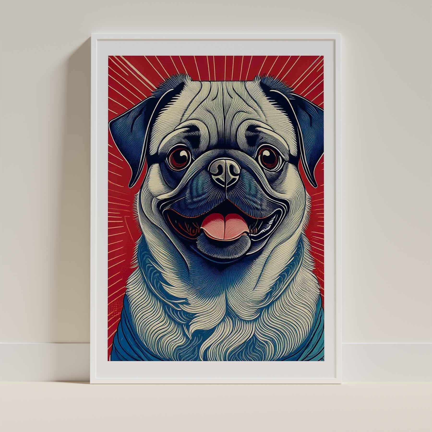 Pug Hokusai Japanese Inspired Dog Series image 9